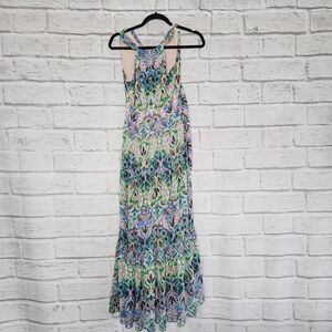 Eliza J Womens Multicolor Floral Paisley Chiffon Halter Neck Maxi Dress Size 0P